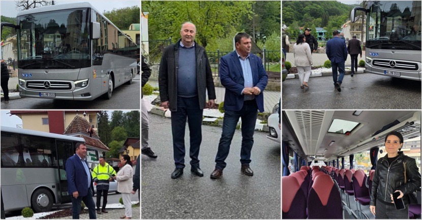 FOTO – Băile Olănești și Păușești Măglași, parte din rețeaua de transport electric. Primarii au participat la primul test!