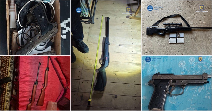 FOTO/VIDEO – „Operațiunea JUPITER”, la VÂLCEA: 19 percheziții, arsenal de arme și droguri confiscate