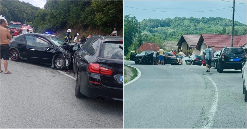 FOTO. ACCIDENT CUMPLIT pe DN 67, spre Horezu. Victime întinse pe carosabil