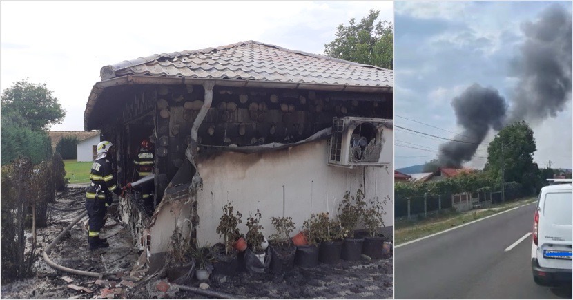 FOTO. Incendiu de proporții la Budești! Foișor cuprins de flăcări, două locuințe la un pas de dezastru!