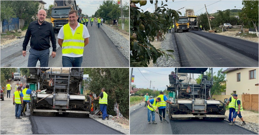FOTO – Drumul care unește 9 localități din Vâlcea se modernizează