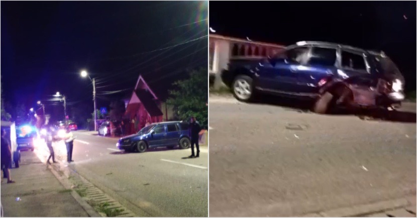 FOTO/UPDATE – ACCIDENT GRAV la VAIDEENI: Două autoturisme s-au ciocnit violent…