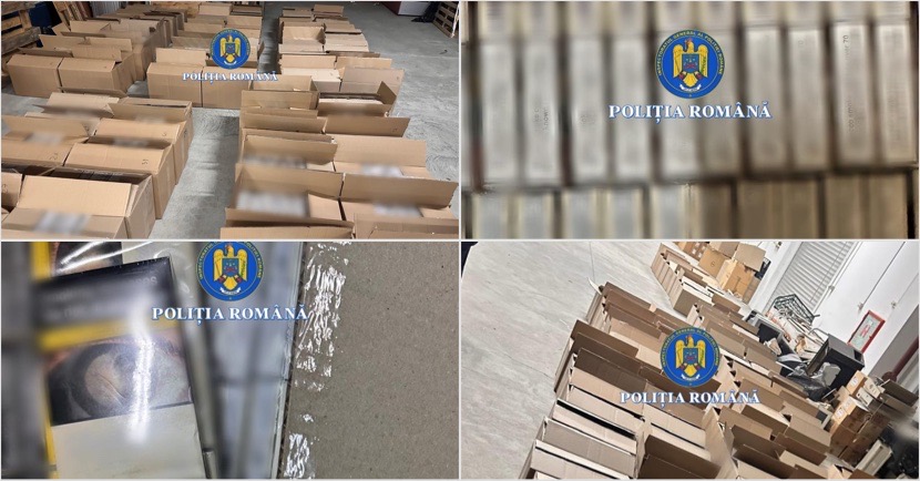 FOTO. Peste 1 milion de țigarete contrafăcute găsite într-un TIR pe Valea Oltului