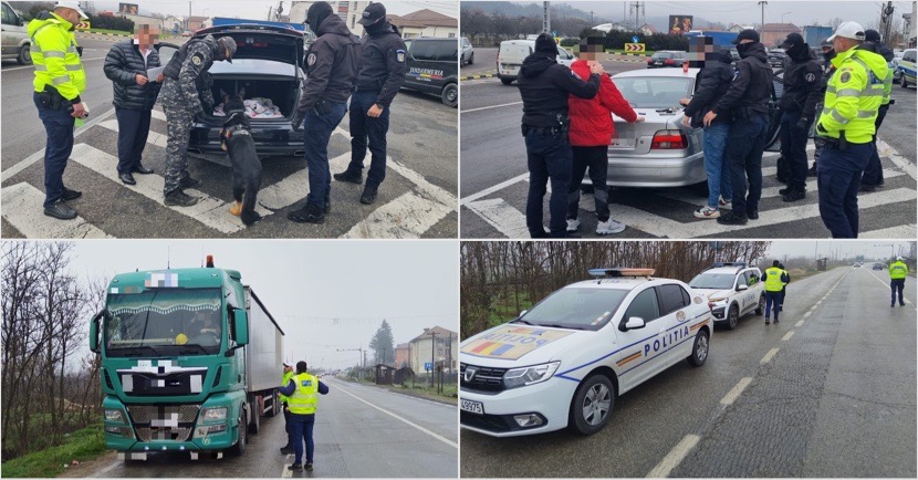 VÂLCEA – DN 7, sub control: mascații și polițiștii au percheziționat și legitimat zeci de persoane (foto)