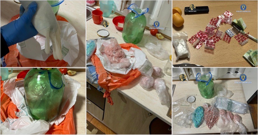 FOTO. Traficant de droguri prins în flagrant la Horezu. Ce au găsit mascații la percheziții…