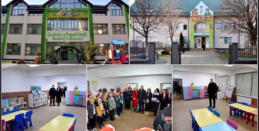 FOTO | Ostroveni: două grădinițe reabilitate și eficientizate energetic, inaugurate de primarul Mircia Gutău