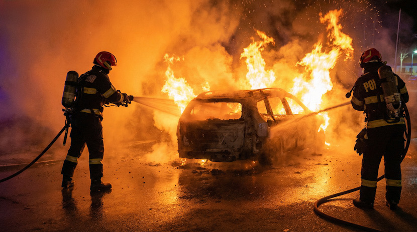 Incendiu masina noaptea general