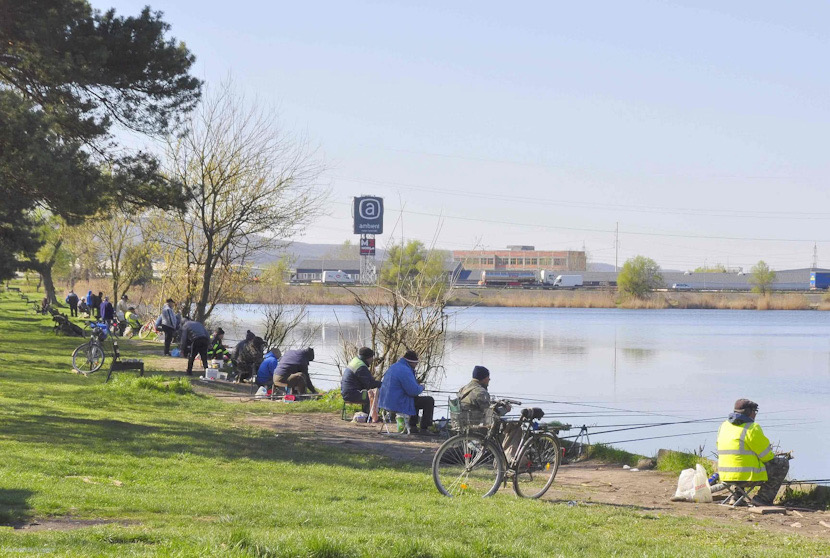 Pescari pe Lacul Ostroveni