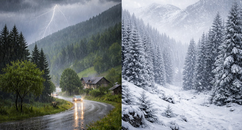 Vâlcea sub cod galben: cantități însemnate de precipitații și zăpadă la munte