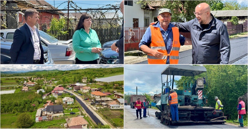 FOTO – Drumul Oaselor prinde viață: CJ Vâlcea asfaltează, kilometru cu kilometru, DJ 676E