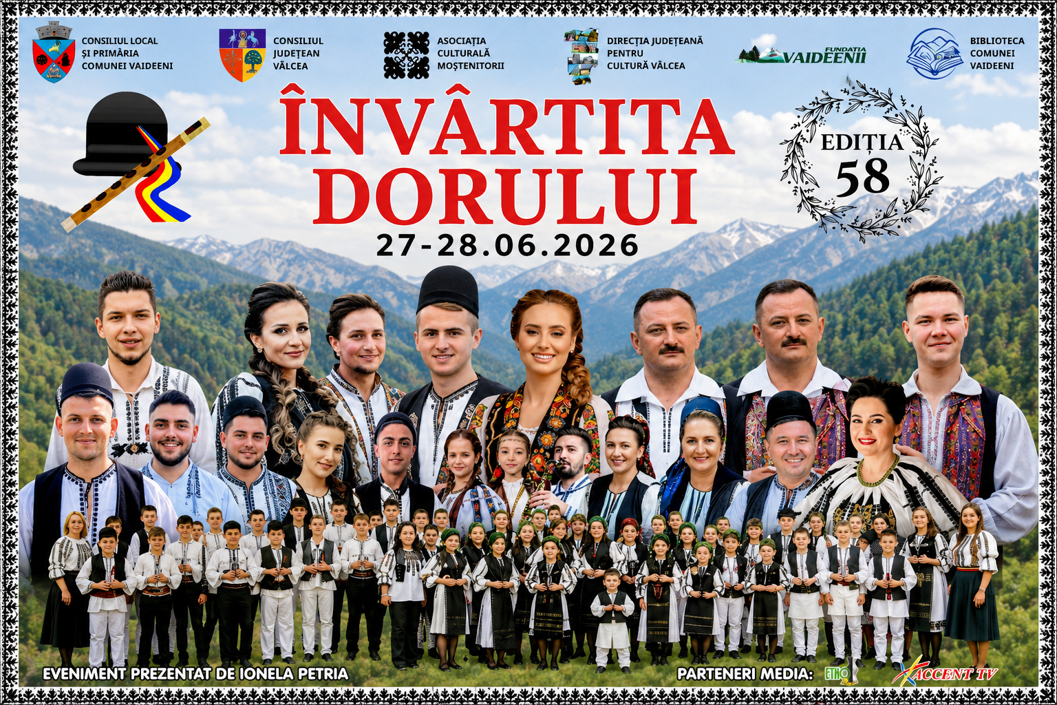 Vaideeni pregătește ediția cu numărul 58 a „Învârtitei Dorului”. Folclor, horă și artiști îndrăgiți pe scena festivalului