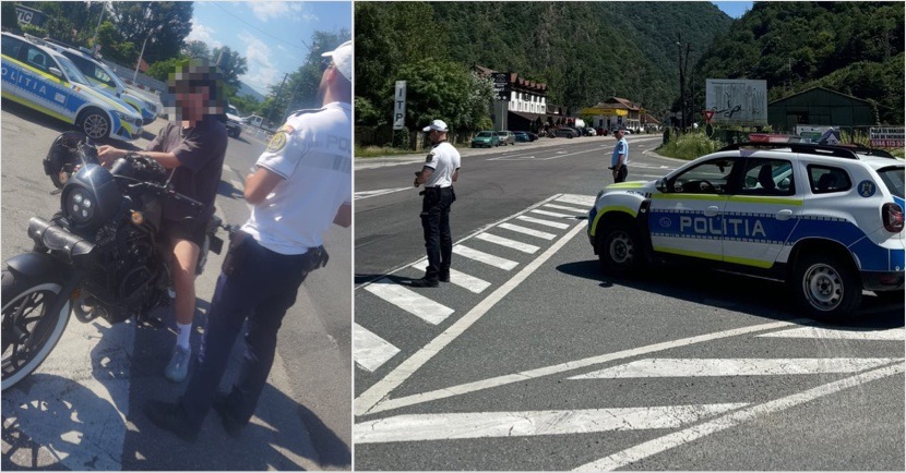 FOTO – Tânăr de 18 ani, lăsat fără permis după ce a ieșit pe DN7 cu o motocicletă având probleme grave la frâne