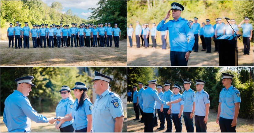 FOTO – 49 de jandarmi din Vâlcea au fost avansați în grad. Ceremonie la sediul inspectoratului