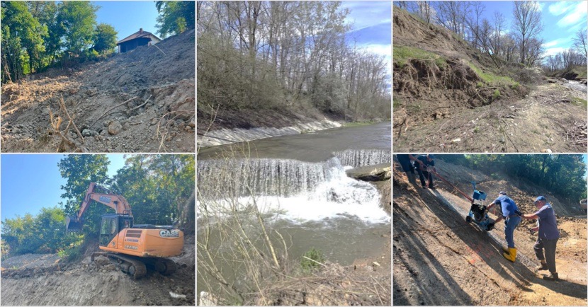 FOTO – Intervenție de urgență la Berbești. Investiție de peste 1,3 milioane de lei pentru a opri alunecările de teren
