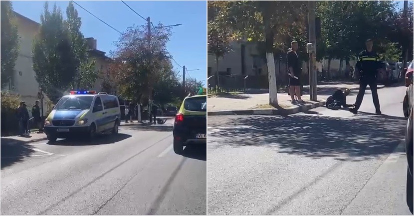 VIDEO. ACCIDENT în RÂMNICU VÂLCEA. Trotinetist rănit după ce un autoturism nu i-ar fi acordat prioritate