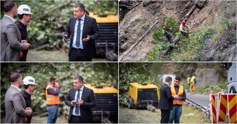 FOTO – Ministrul Transporturilor a văzut cu ochii lui haosul de pe Valea Oltului, după ani în care șoferii au suportat blocaje, cozi și ore pierdute în trafic