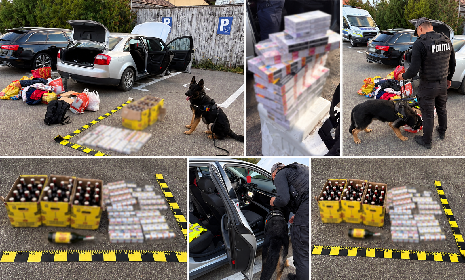 FOTO – Un șofer bulgar a fost prins cu țigări și whisky pe DN 7, în timpul raziei de amploare din Vâlcea